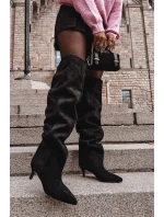 Nazouvací dámské kozačky na jehlovém podpatku černé model 21713418 - Boto