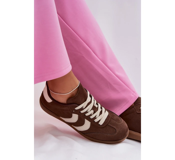 Dámské tenisky z eko semiše čokoládové model 22027752 - EVENTO