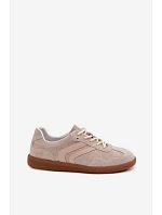 Dámské kožené semišové tenisky nízké béžové model 22100202 - Boto Dámské kožené semišové tenisky nízké béžové model 22100202 - Boto