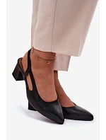 Dámské sandály na podpatku Sergio Leone SK472 Černé