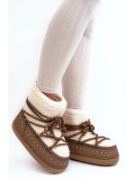 Dámské hnědé zateplené boty do sněhu Rohes