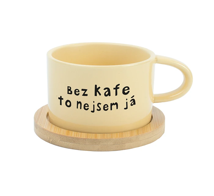 BEZ KAFE TO NEJSEM JÁ - žlutý hrníček makronka 200 ml BEZ KAFE TO NEJSEM JÁ - žlutý hrníček makronka 200 ml