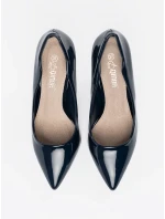 Praktické tmavě modré  lodičky dámské na jehlovém podpatku