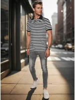 Pánská pruhovaná polokošile bílá FashionStreet PX0642