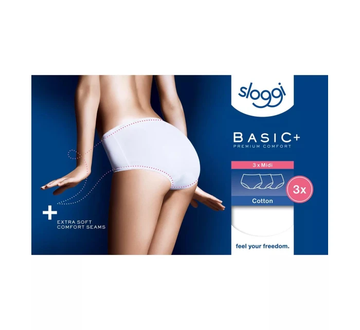 sloggi Basic+ Midi 3P - WHITE - SLOGGI WHITE - SLOGGI