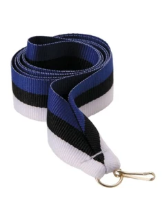 Stuha 11 mm - modrá, černá a bílá