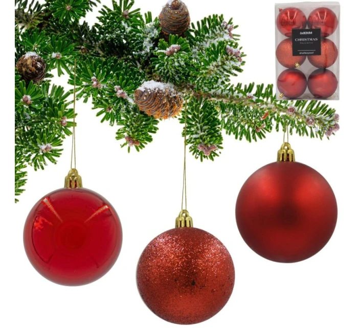 DEKORATIVNÍ PLASTOVÁ CETKA 6KS 80MM ČERVENÁ DEKORATIVNÍ PLASTOVÁ CETKA 6KS 80MM ČERVENÁ