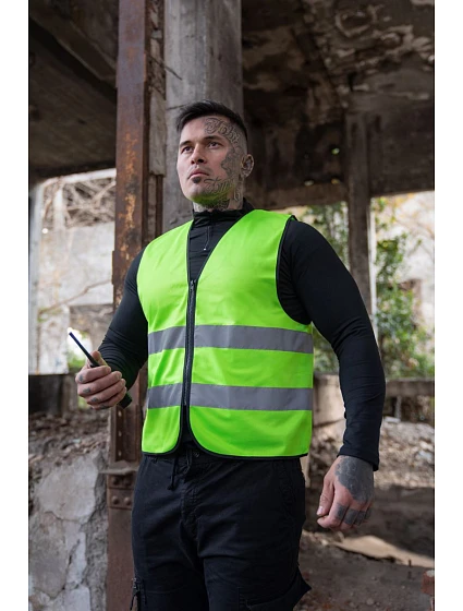 – Bezpečnostní vesta se zipem neon green model 22503494 - Korntex