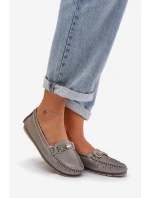 Třpytivé Plátěné Mokasíny Z Přírodní Kůže D&A LR51-546 Stříbrné Třpytivé Plátěné Mokasíny Z Přírodní Kůže D&A LR51-546 Stříbrné