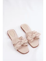 Plné Dámské Pantofle S Mašlí Béžové model 21688585 - Boto