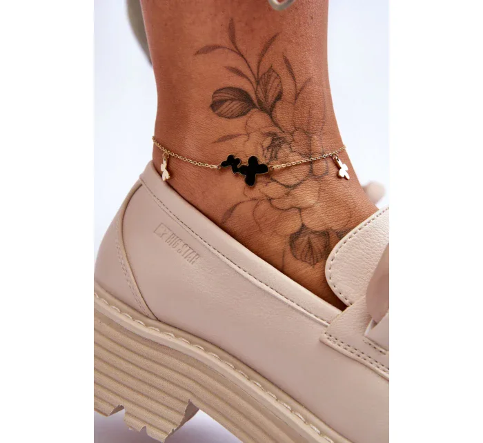 Kožené mokasínové boty Big Star  Béžová