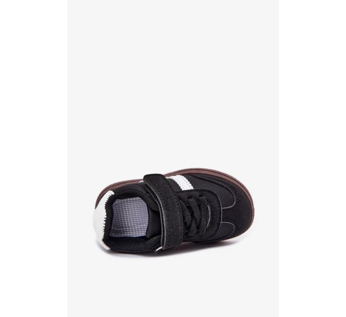 Dětské sportovní sneakers na suchý zip Adelina – černé