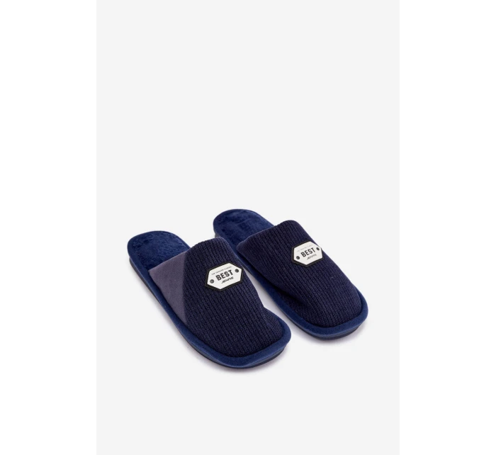 Pánské nazouváky s nášivkou Presine – tmavě modré