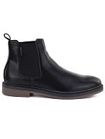 Pánské kožené kotníkové boty bez černé, model 22367798 - Big Star Pánské kožené kotníkové boty bez černé, model 22367798 - Big Star