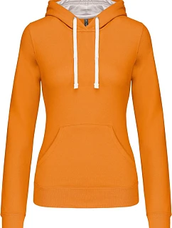Kariban K 465 Dámská mikina s kontrastní kapucí 20.K465 orange/white