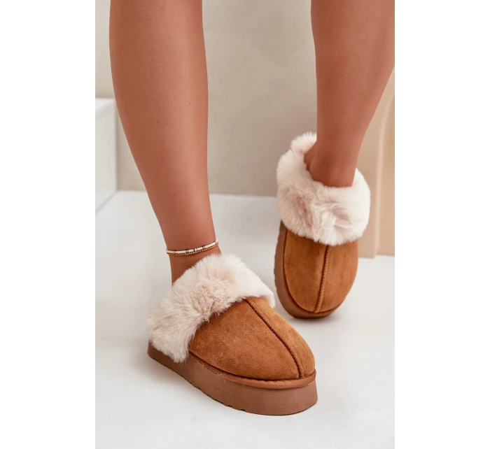 Dámské Sněhové Pantofle Na Silné Podešvi S Kožíškem Camel Doriola Dámské Sněhové Pantofle Na Silné Podešvi S Kožíškem Camel Doriola
