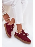 Dámské tenisky na platformě s vyhříváním kožešiny Bordó Solvia Dámské tenisky na platformě s vyhříváním kožešiny Bordó Solvia