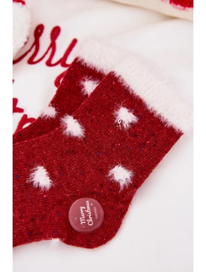Dětské Vánoční Ponožky S Kožešinou  Červené model 21786788 - Aura.via