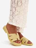 Dámské pantofle na ploché podrážce Žluté Lorania