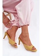 Dámské pantofle na podpatku Žluté model 22092050 - Boto