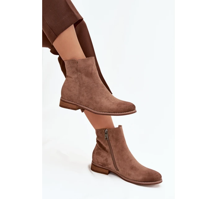 Dámské boty Vinceza – jasně hnědé, s nízkým podpatkem Dámské boty Vinceza – jasně hnědé, s nízkým podpatkem