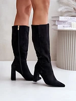 Kozačky na podpatku MVP315 černé - Step in style