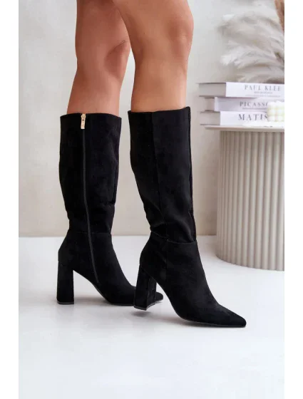 Kozačky na podpatku MVP315 černé - Step in style