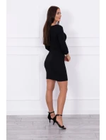 Šaty s knoflíkovým výstřihem černé Šaty s knoflíkovým výstřihem černé