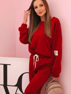 Komplet mikina + kalhoty model 21234213 bordový - K-Fashion