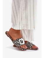 Ploché Dámské Pantofle S Ozdobnou Přezkou Zebra Clariola Ploché Dámské Pantofle S Ozdobnou Přezkou Zebra Clariola