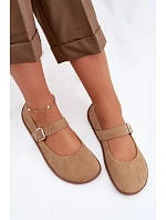 Baleríny Barefoot z přírodního semiše model 22069732 béžové - Zazoo