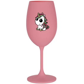 DUHOVÝ JEDNOROŽEC - ružový pohár na víno 350 ml DUHOVÝ JEDNOROŽEC - ružový pohár na víno 350 ml