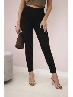 Bavlněné kalhoty s mašlí černé - Kesi