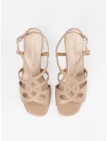 Klasické dámské  sandály hnědé Obcas