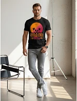 Pánské tričko s potiskem Summer Vibes černé FashionStreet NX047R