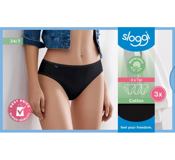 sloggi 24/7 Cotton Tai C3P - BLACK - SLOGGI BLACK - SLOGGI