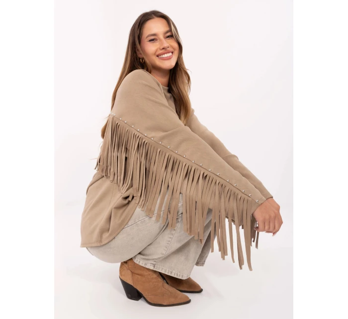 bluza damska z ciemny beżowy model 21470521 - Factory Price