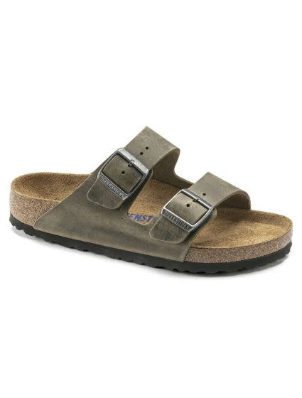 žabky Arizona Soft  Leather  Khaki model 21265516 - Birkenstock