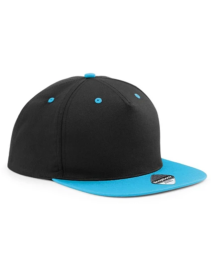 Beechfield B 610C 5 panelová Snapback kontrastní kšiltovka 53.610C black/surf blue Beechfield B 610C 5 panelová Snapback kontrastní kšiltovka 53.610C black/surf blue