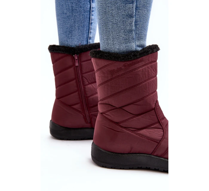 Vysoké Dámské Ocákané Sněžáky Bordové Luxina Vysoké Dámské Ocákané Sněžáky Bordové Luxina