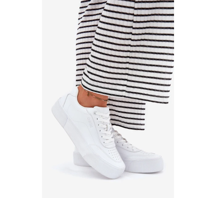 Nízké sneakersy z eko kůže Big Star RR274303 Bílé Nízké sneakersy z eko kůže Big Star RR274303 Bílé