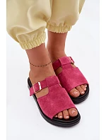 Semišové dámské sandály na platformě se zlatým model 22094994 - Boto