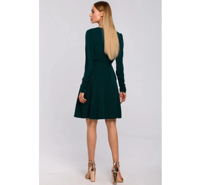 Dámské šaty M487 Tmavě zelená - MOE Dámské šaty M487 Tmavě zelená - MOE