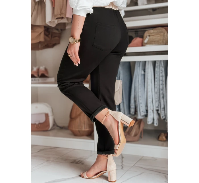 Dámské ležérní kalhoty s motýlem a květinami LEGISSA black FashionStreet UY2405