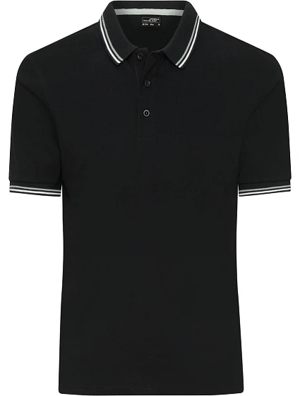 Daiber JN 1306 Pánské těžké piqué polo s proužky 02.1306 black/white/grey Daiber JN 1306 Pánské těžké piqué polo s proužky 02.1306 black/white/grey