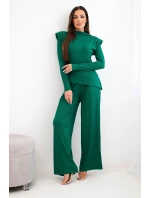 Dámský bavlněný komplet s a kalhotami střihu zelený model 21924485 - K-Fashion