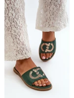Dámské Ploché Žabky S Cekulemi S.Barski KV27-052 Zelené