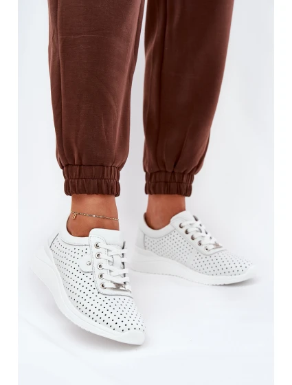 Dámské Kožené Sportovní Boty model 21686730 Bílé - VINCEZA