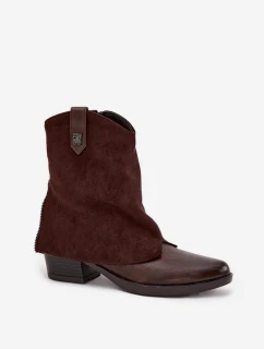 Zateplené Sněhule Na Podpatku Čokoládové model 21708412 - Boto