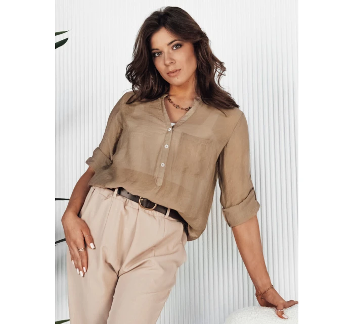 Dámská khaki košile LUNA FashionStreet RY2324